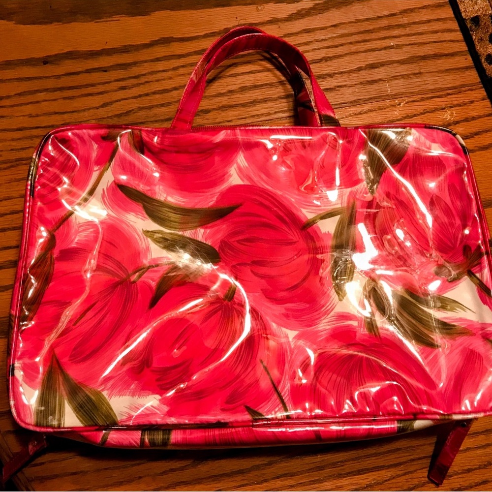 Kate Spade Pink Floral Cosmetics Bag/ Tote Size Medium